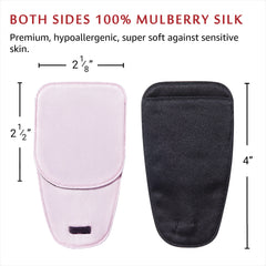 Close-up of 100% Mulberry silk eye patch texture