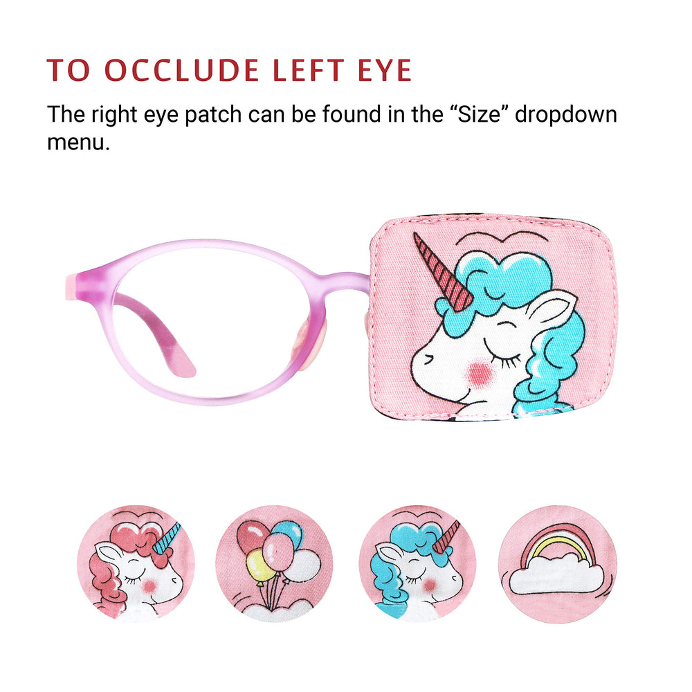 Lightweight over-glasses design showing patch does not press on eyelid