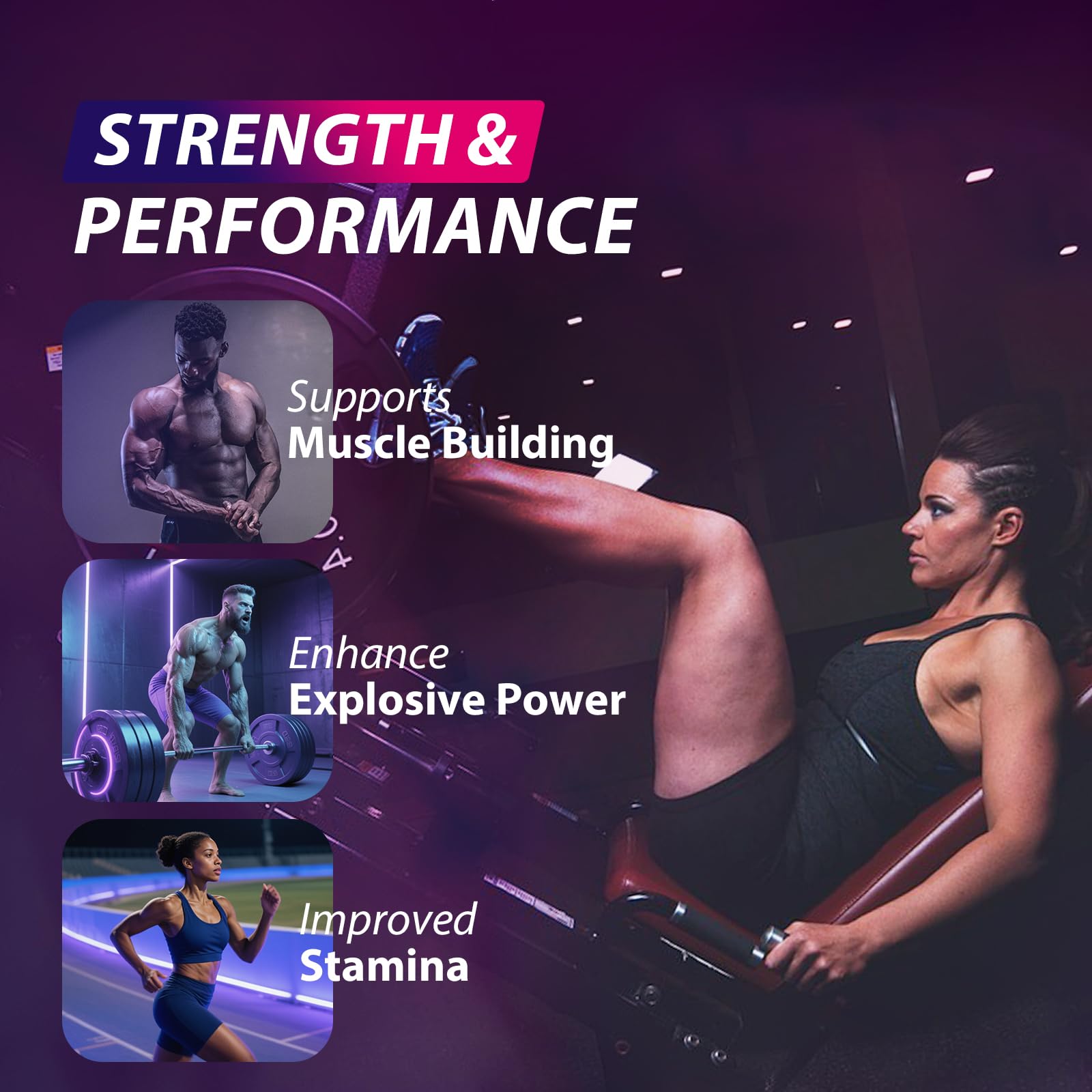 Close-up of Asumtal Creatine Monohydrate Gummies Blueberry flavor