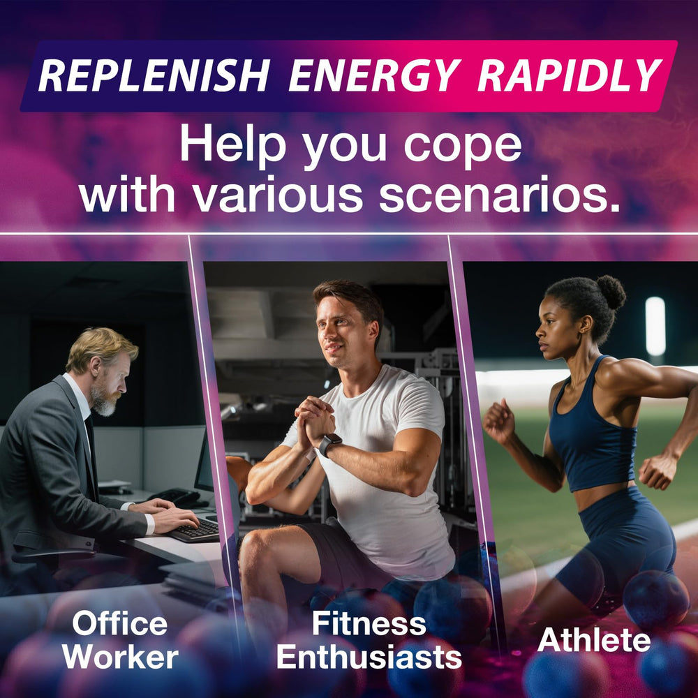 Blueberry-flavored creatine gummies in blister pack