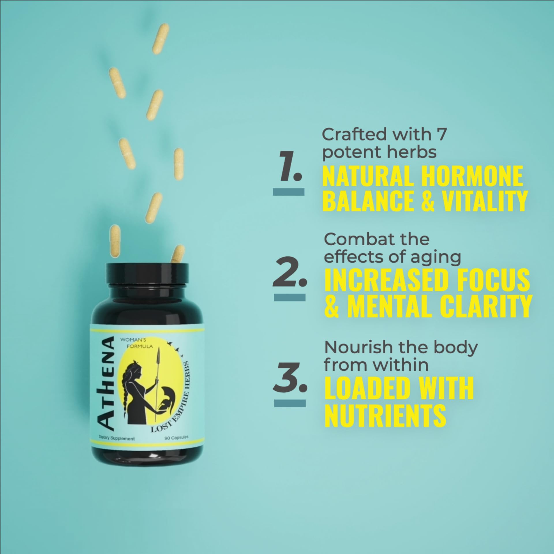 Athena Women's Formula capsules and bottle