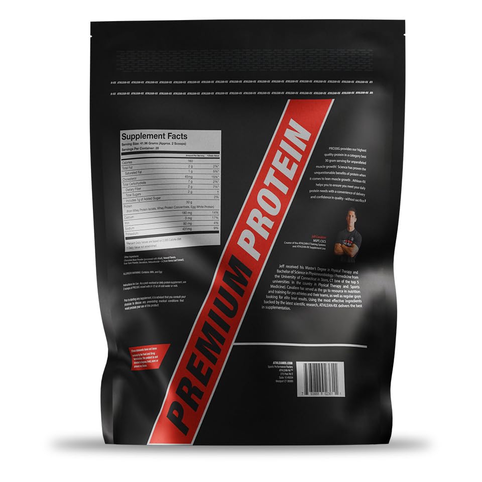 ATHLEAN-RX PRO-30G chocolate coconut shake shows creamy post-workout option.