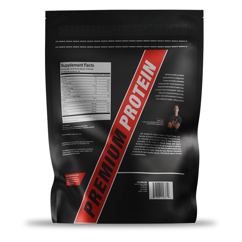 ATHLEAN-RX PRO-30G cookie-cream label closeup confirms clear ingredients and no hidden fillers