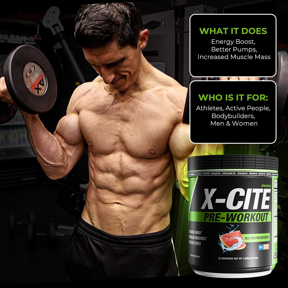 X-CITE pre-workout powder mix in water