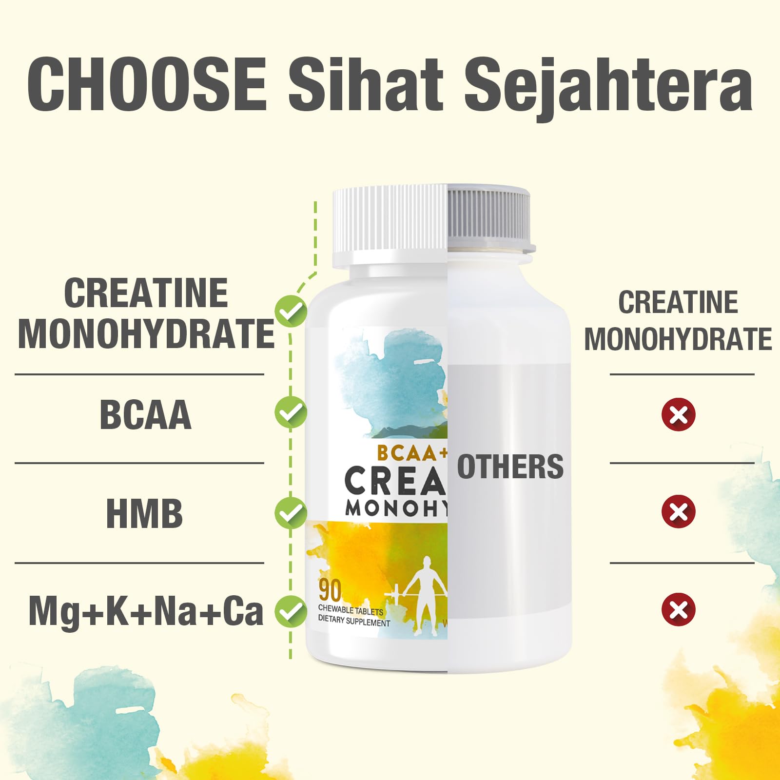 Athlete using creatine chewables during training