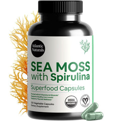 Atlantic Naturals Sea Moss with Spirulina capsules bottle, 120 count