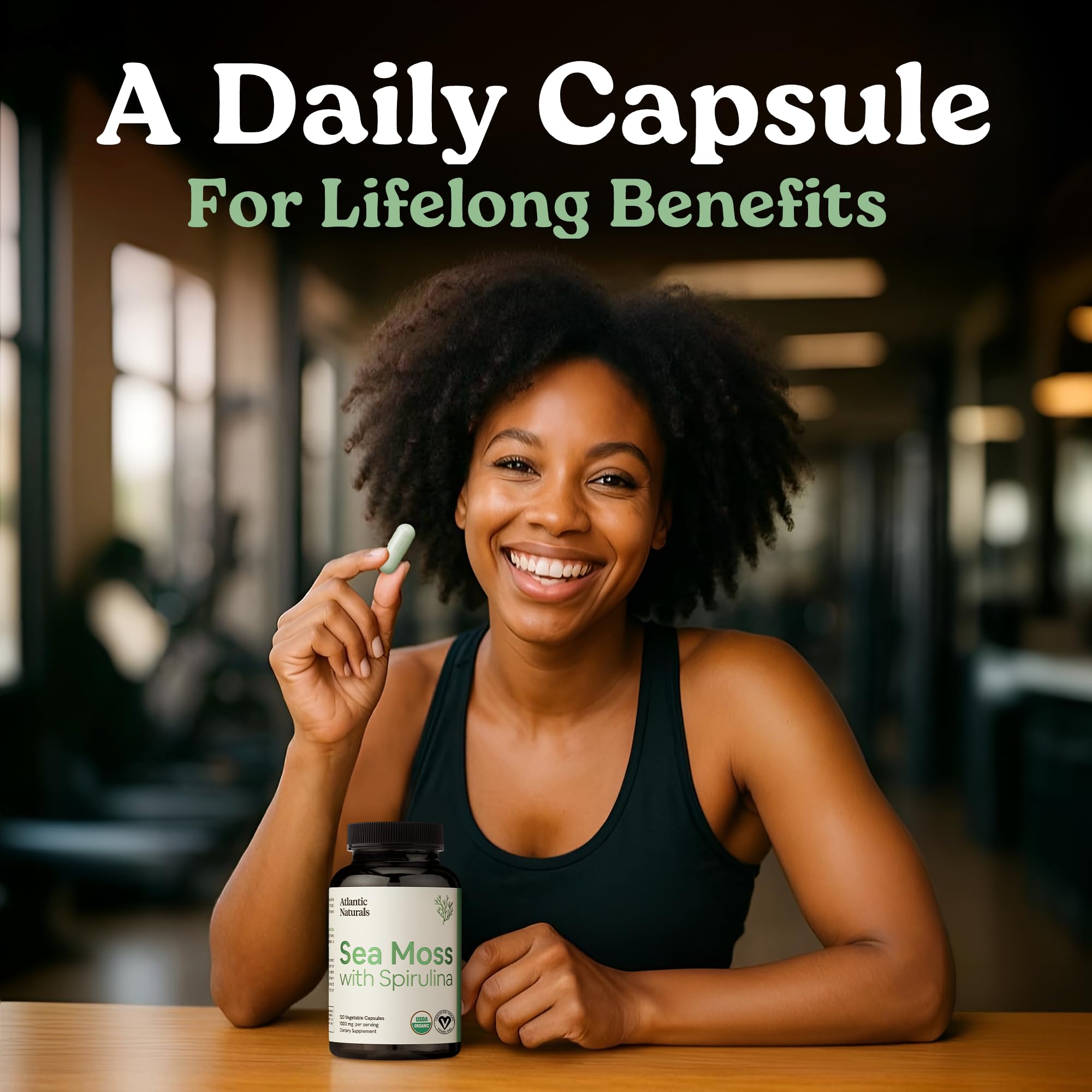 Lifestyle shot of capsules with a glass of water
