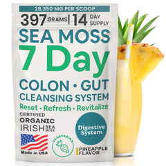 Atlantic Naturals Sea Moss 7-Day Colon & Gut Purification Pineapple Flavor bottle - 14 oz
