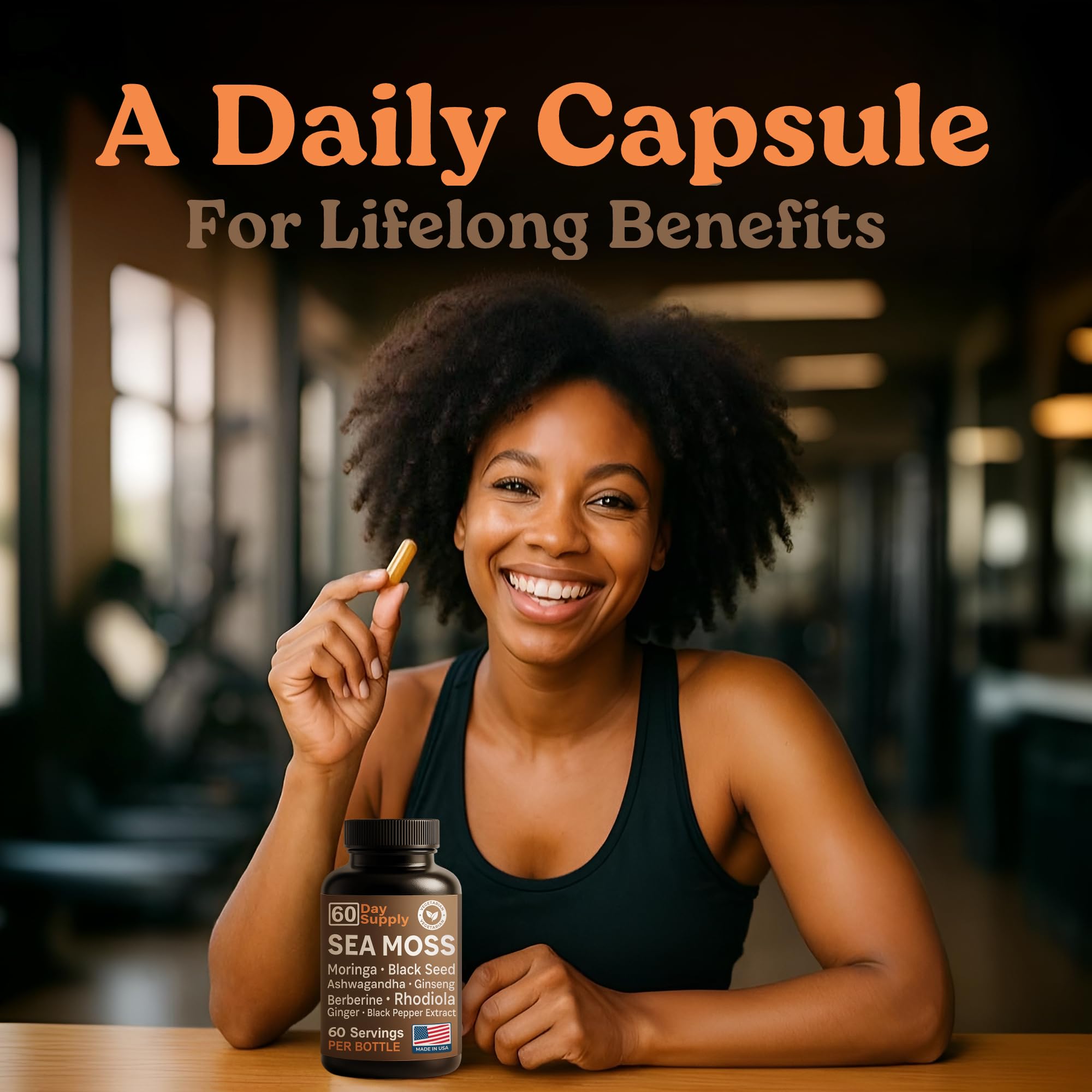 Ingredients label for Atlantic Naturals Sea Moss Capsules