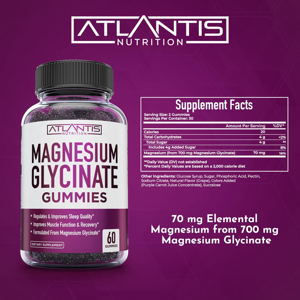 60-count bottle of Atlantis Magnesium Glycinate Gummies
