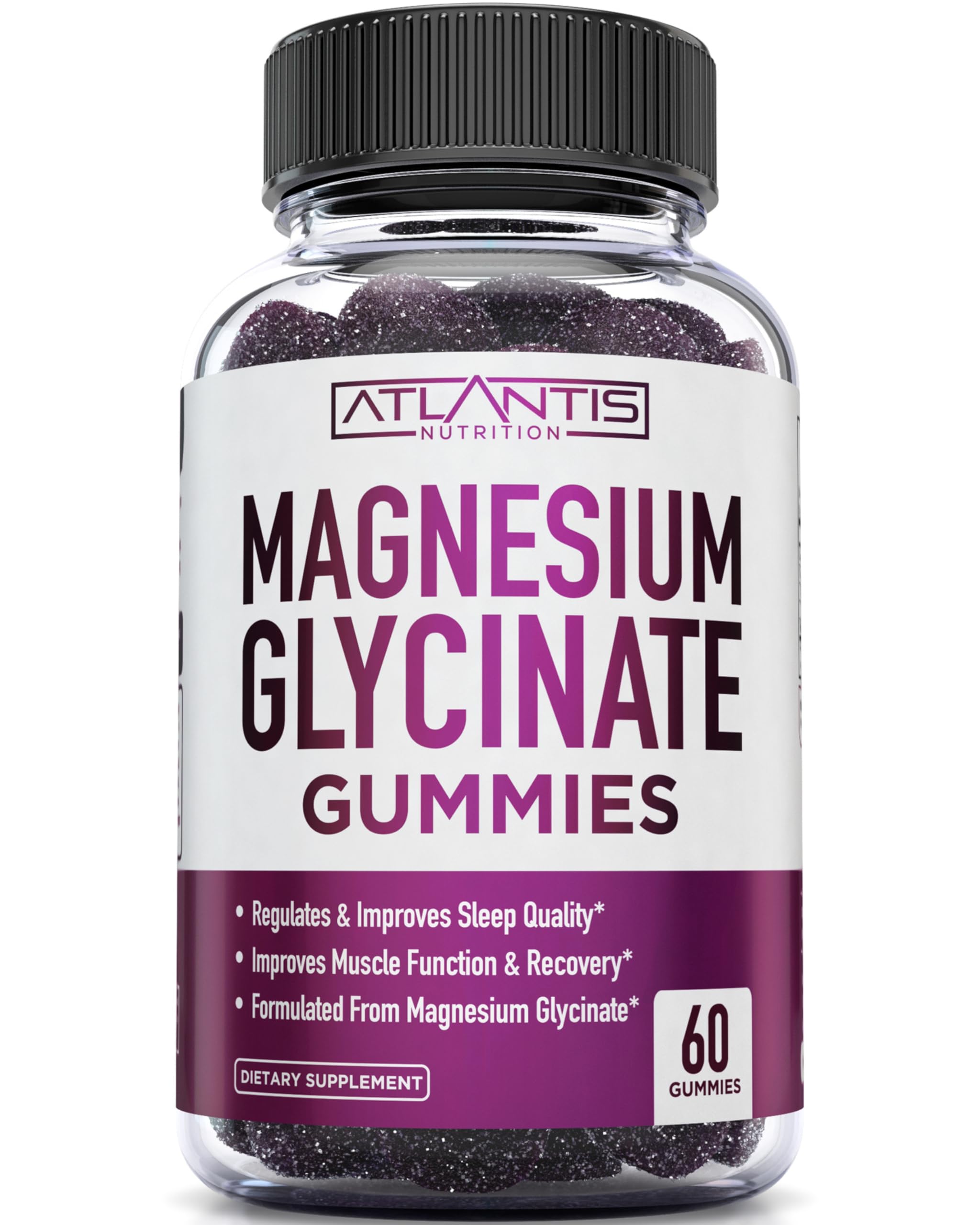 Atlantis Magnesium Glycinate Gummies grape bottle front