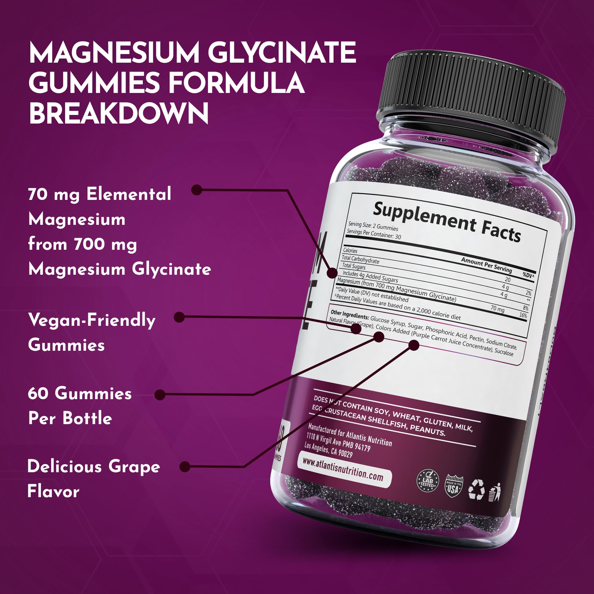 Sleep and muscle support icons for gummies