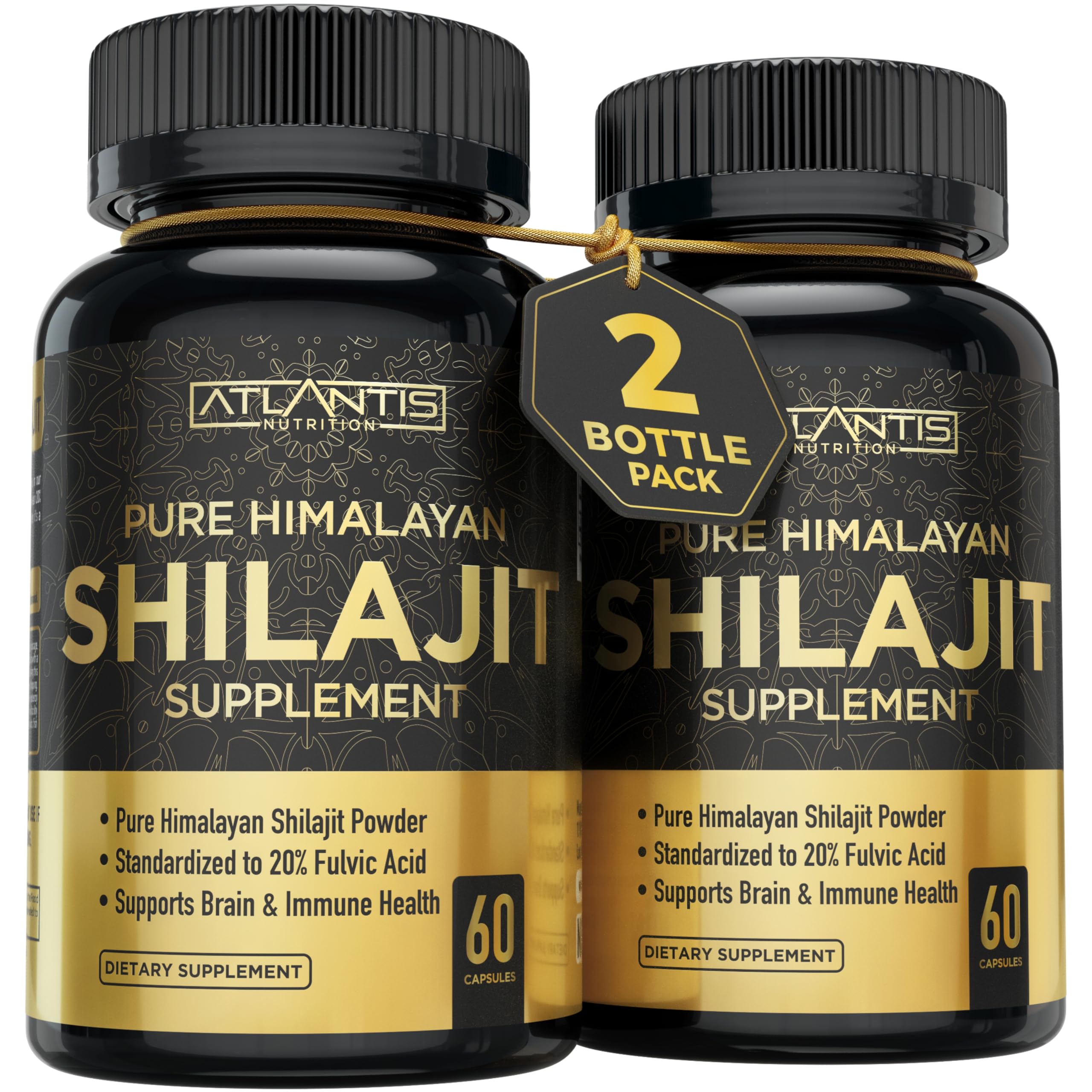 Atlantis Nutrition Himalayan Shilajit Capsules with 1000mg per serving and 20% fulvic acid