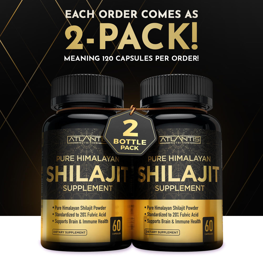 Shilajit capsules 1000mg per serving with 20% fulvic acid content