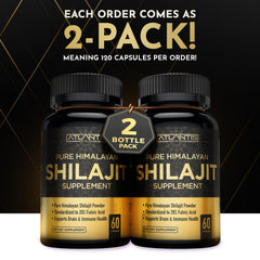Shilajit capsules 1000mg per serving with 20% fulvic acid content