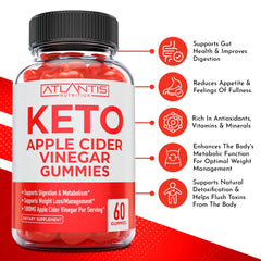 Atlantis Nutrition Keto ACV Gummies apple-flavor close-up for tasty weight-management routine.