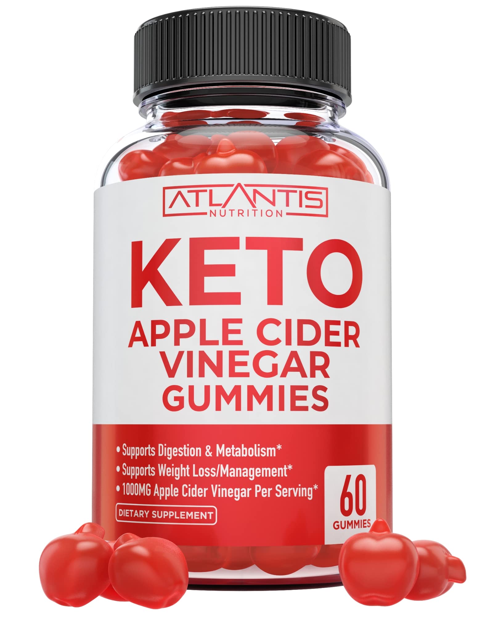 Atlantis Nutrition Keto ACV Gummies bottle for convenient daily weight support.