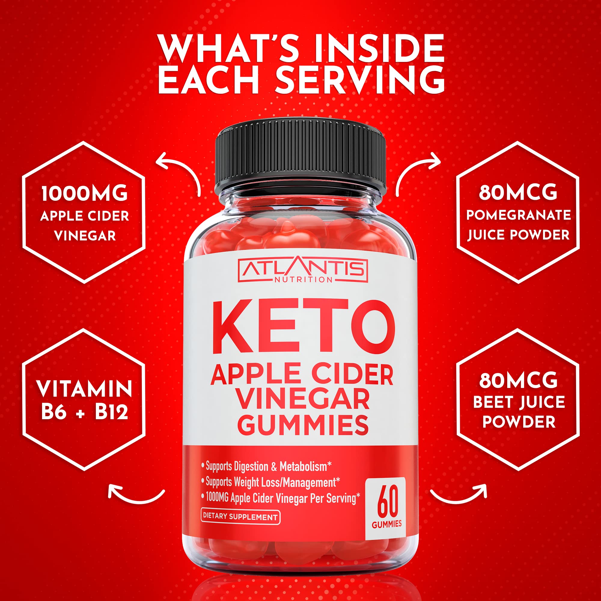 Atlantis Nutrition Keto ACV Gummies USA-made badge signals quality and thorough testing.