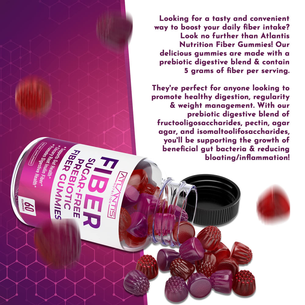 Nutrition facts and ingredients panel of Atlantis Nutrition gummies