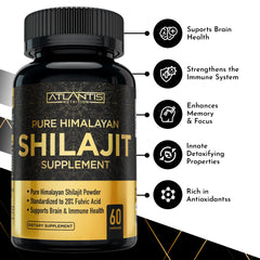 USA-made Atlantis Shilajit 10:1 extract capsules