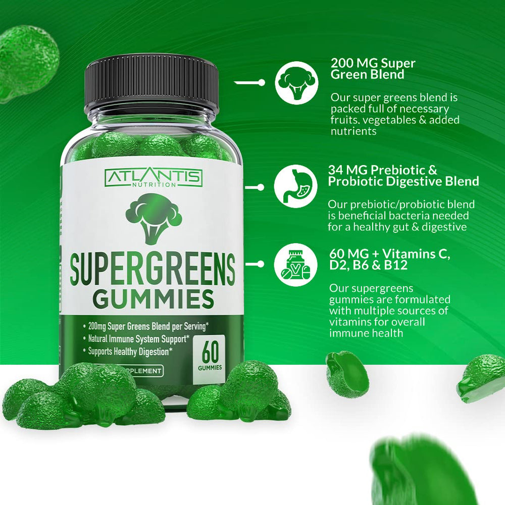 Gummy shaped like broccoli with raspberry flavor