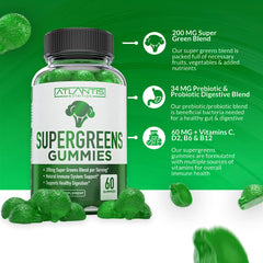 Gummy shaped like broccoli with raspberry flavor