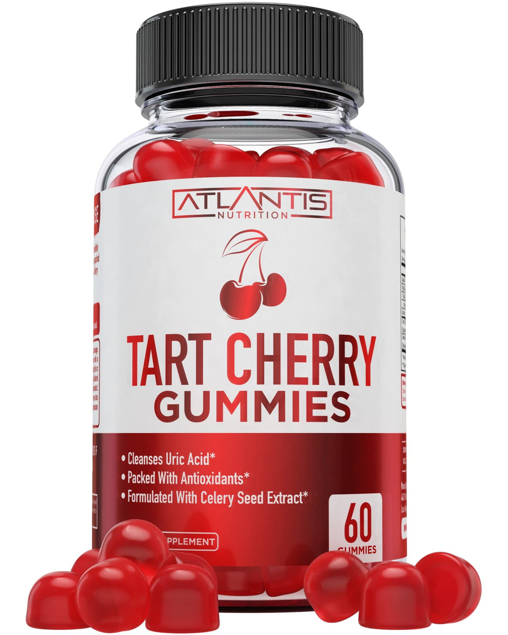 Bottle of Atlantis Nutrition Tart Cherry Gummies with Celery Seed Extract
