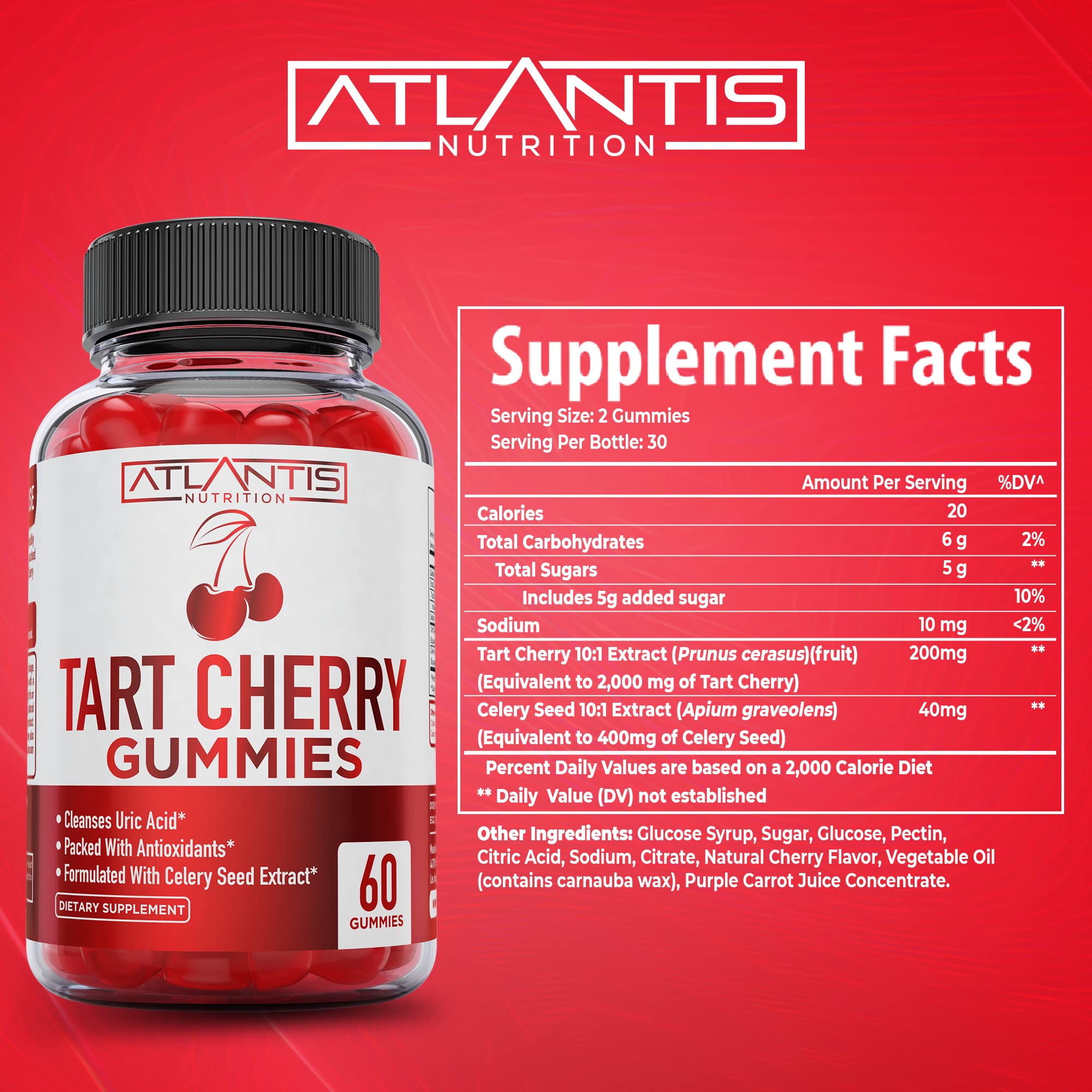 Celery seed extract ingredient and Tart Cherry Gummies