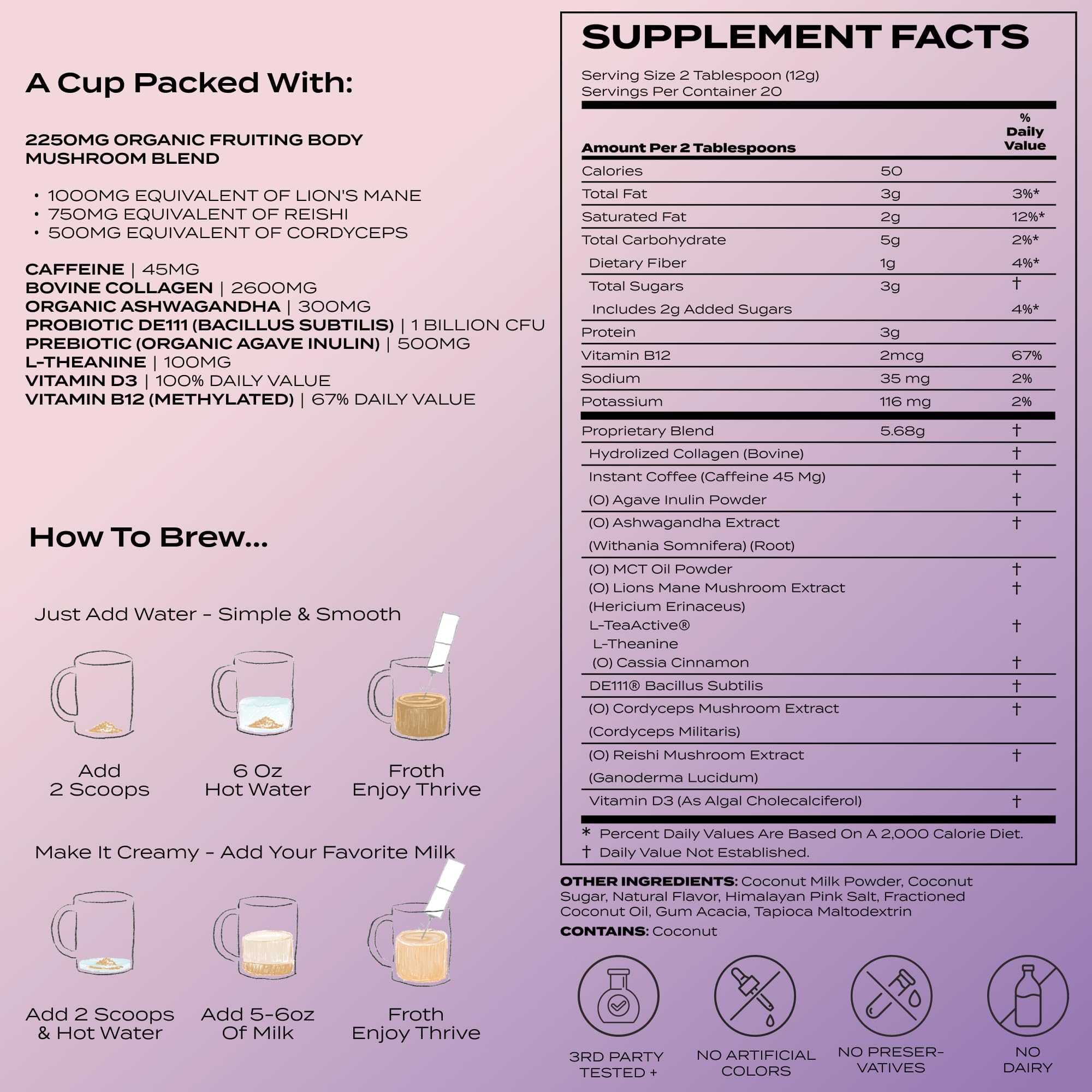 Key ingredients: collagen, probiotics, D3, B12