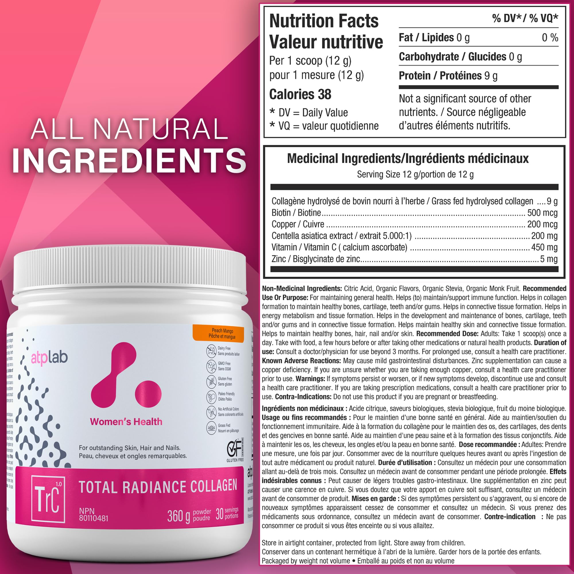 Visual concept showing skin, hair, and nails health with collagen