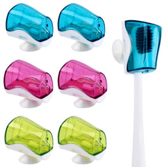 AUEAR 6-pack toothbrush holder with suction cup on wall
