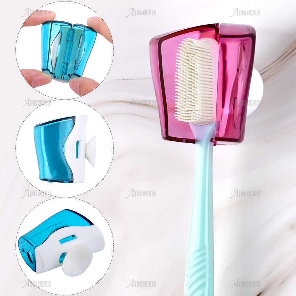 Three color options of the suction cup toothbrush holder