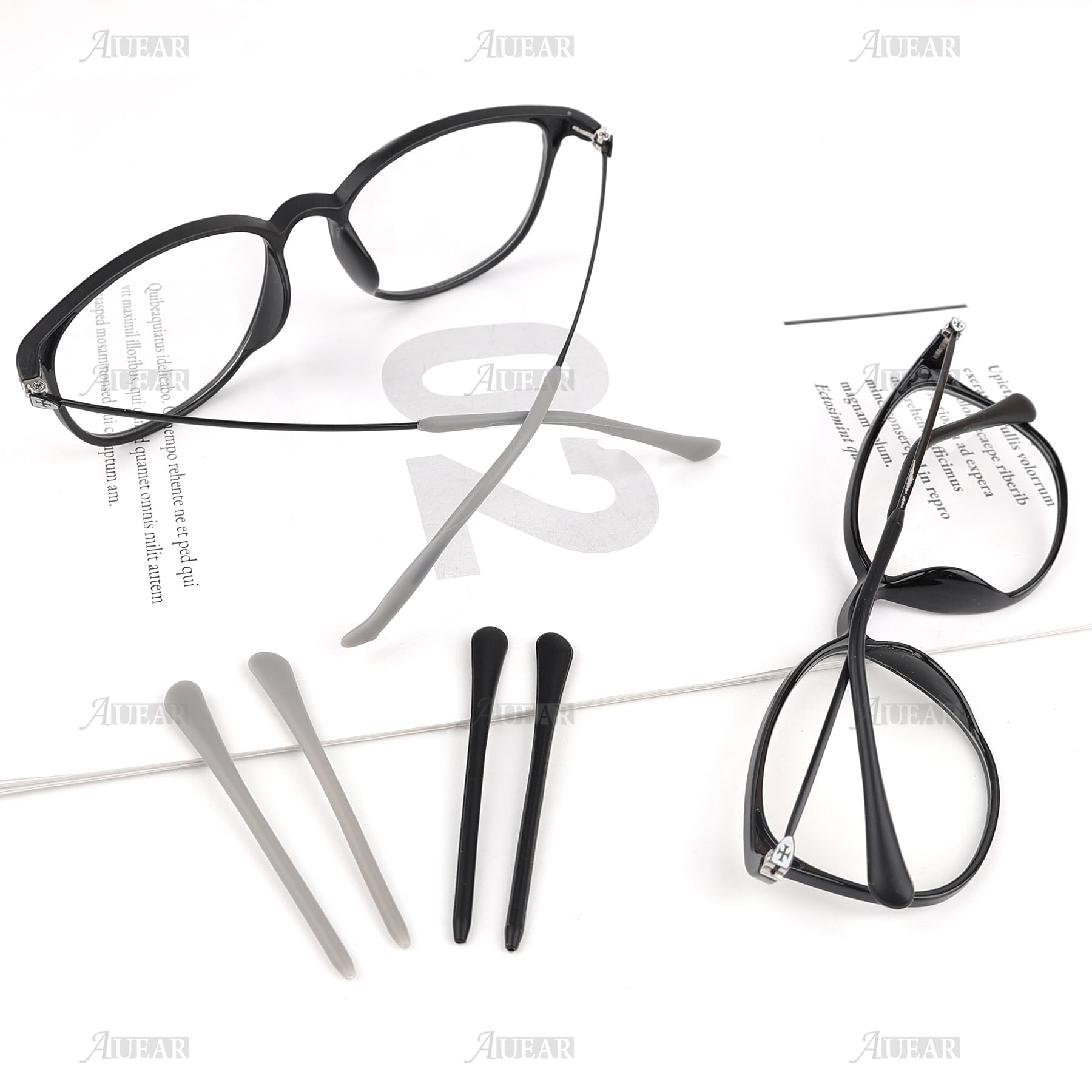 End tips installed on eyeglass temple with secure fit