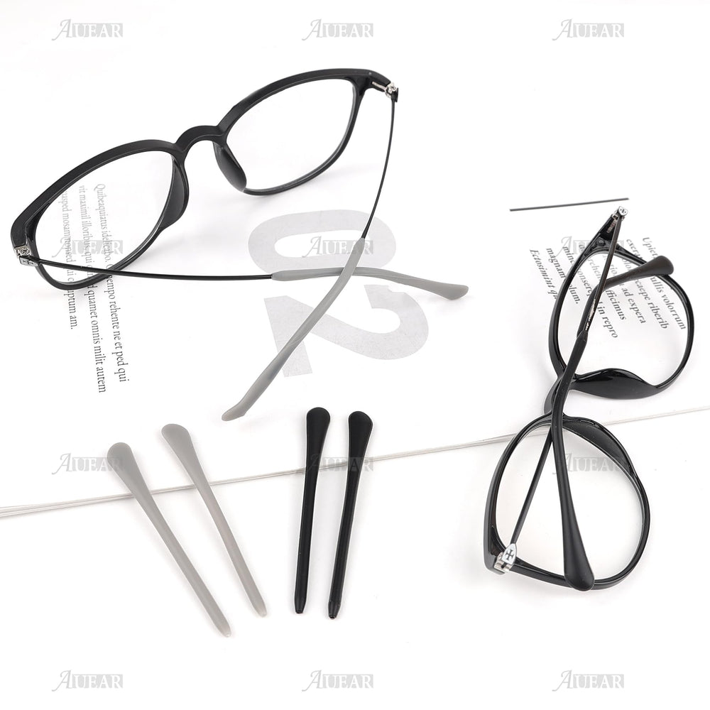 End tips installed on eyeglass temple with secure fit