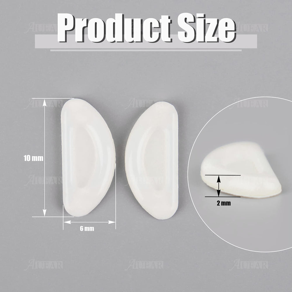 Clear silicone nose pads for glasses – 12-pack