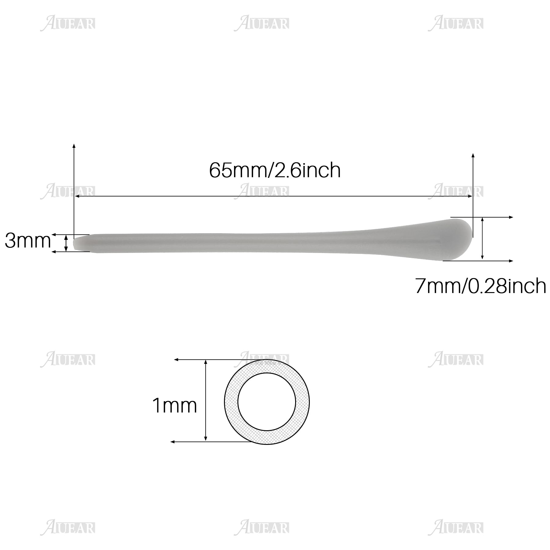 Close-up of anti-slip silicone temple tips on slim metal eyeglasses