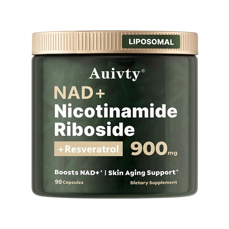 Auivty NAD+ Nicotinamide Riboside with Resveratrol bottle – front view