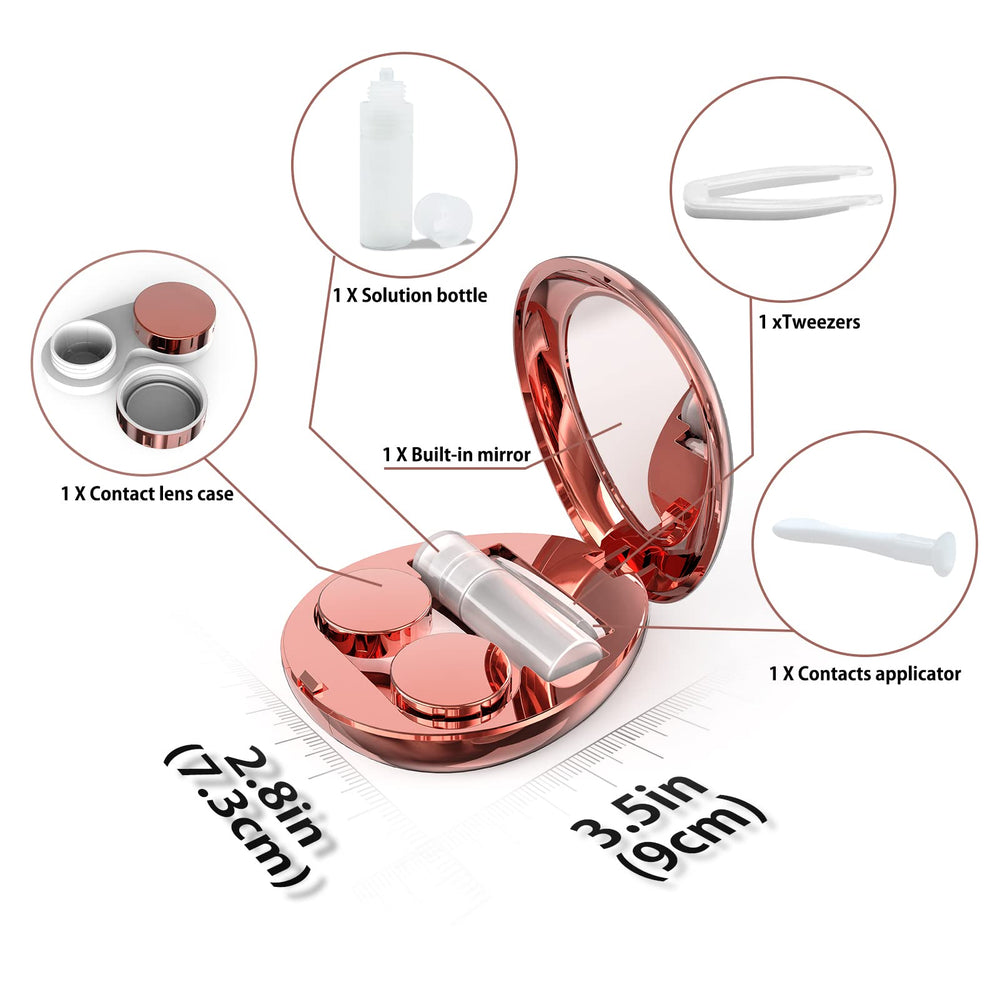 Portable travel lens case kit with solution bottle