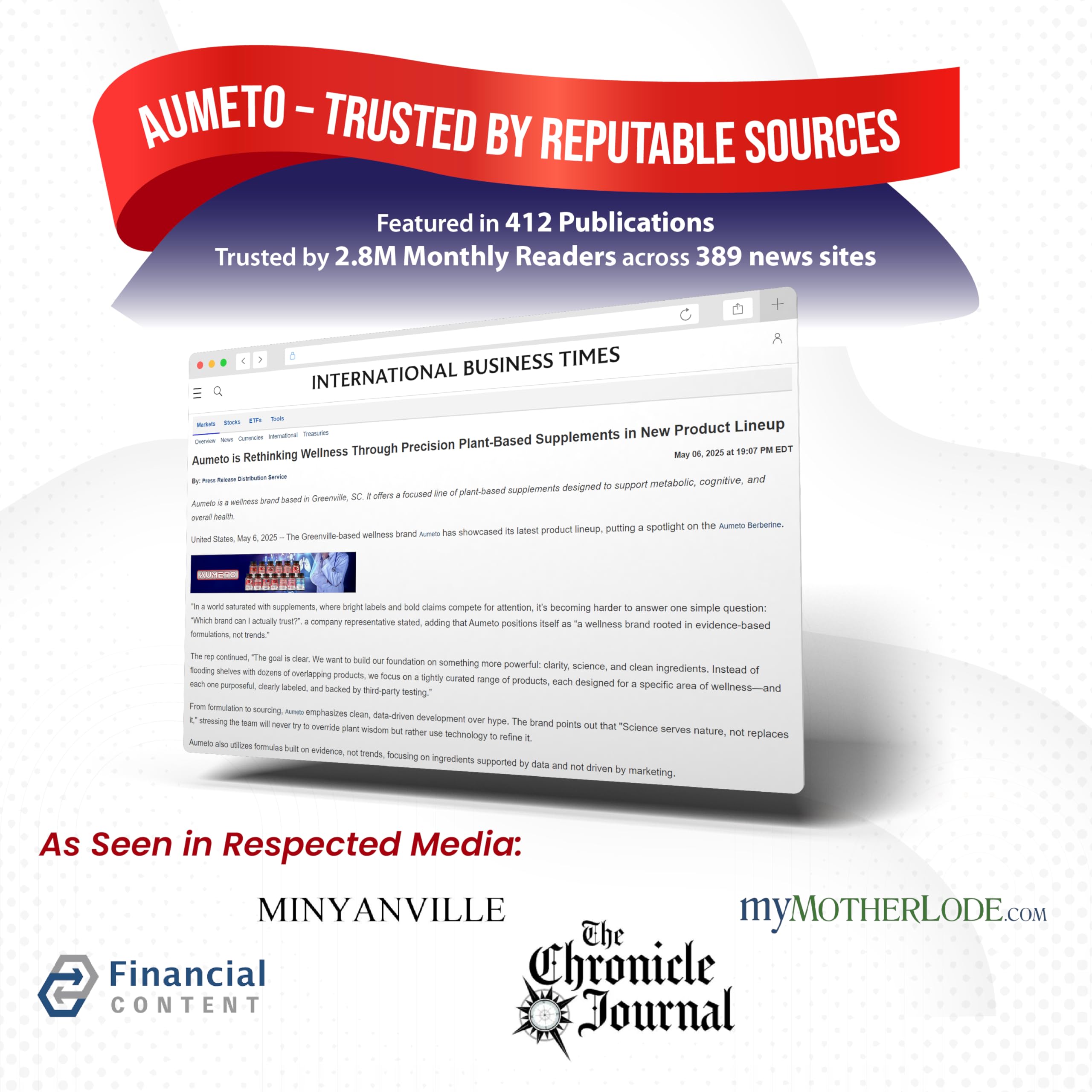 AUMETO Grape Seed and Elderberry components highlight antioxidant support.