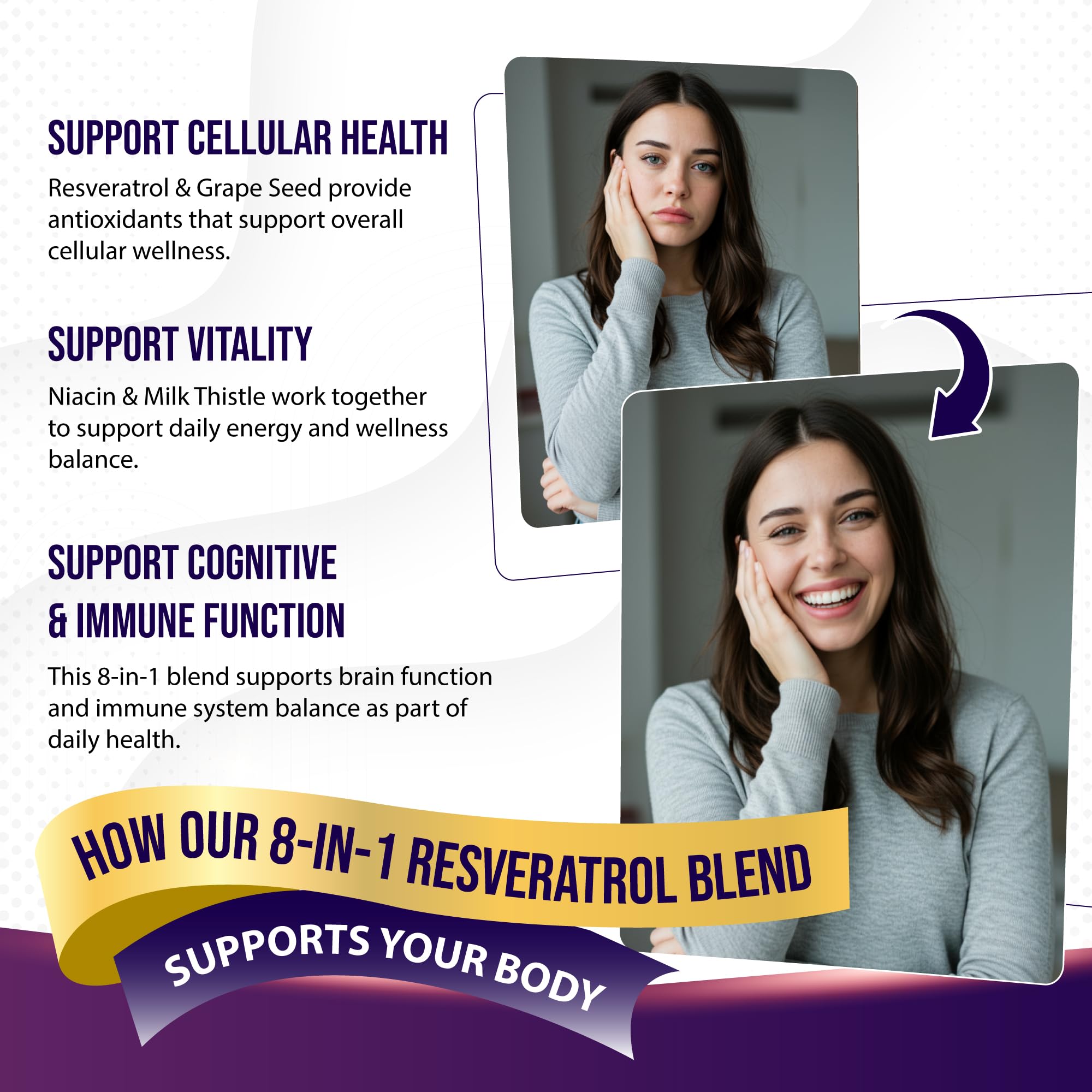 Close-up of product label for AUMETO Ultra Resveratrol 8-in-1