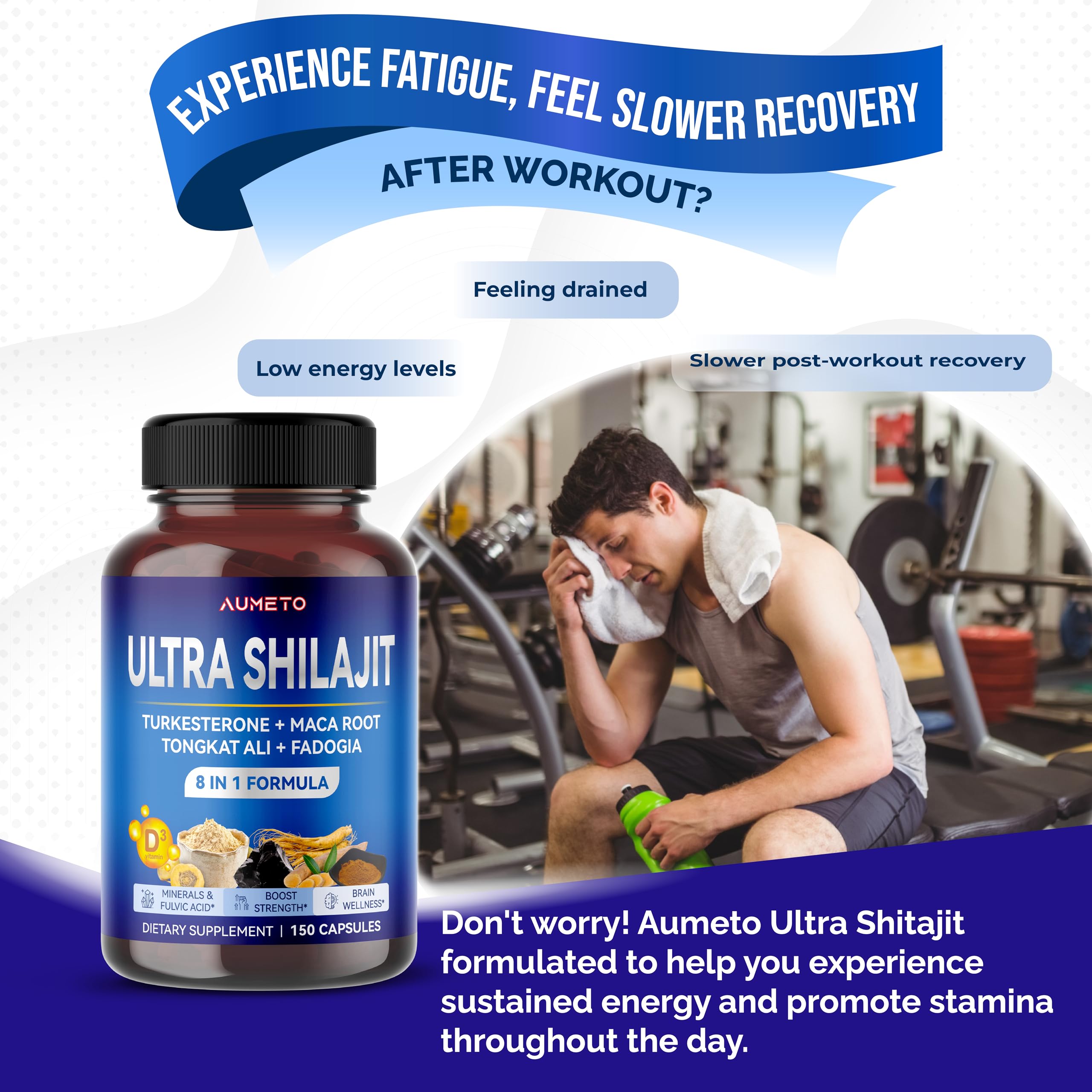 AUMETO Shilajit capsules 150-count bottle