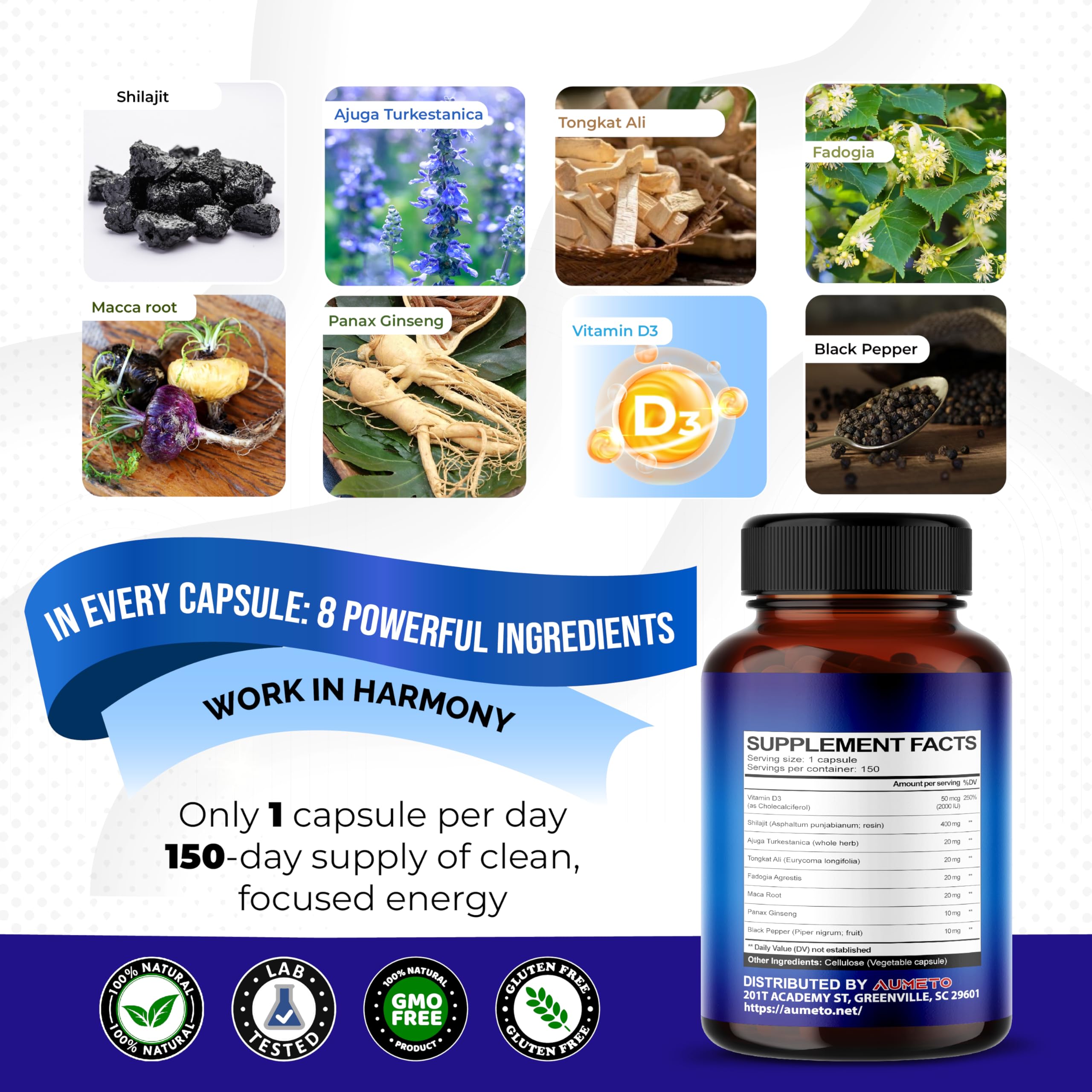 Tongkat Ali extract in AUMETO supplement