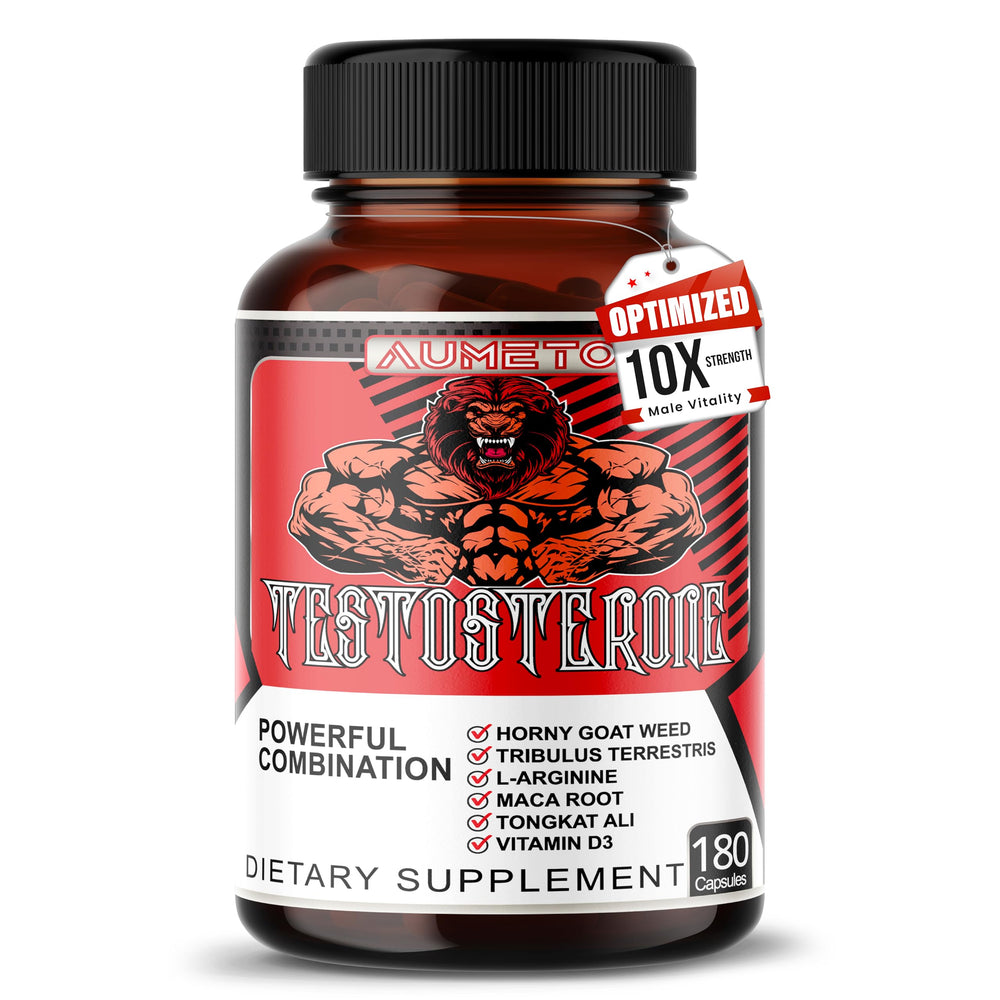 AUMETO Vitality bottle front supports daily energy and overall well-being.