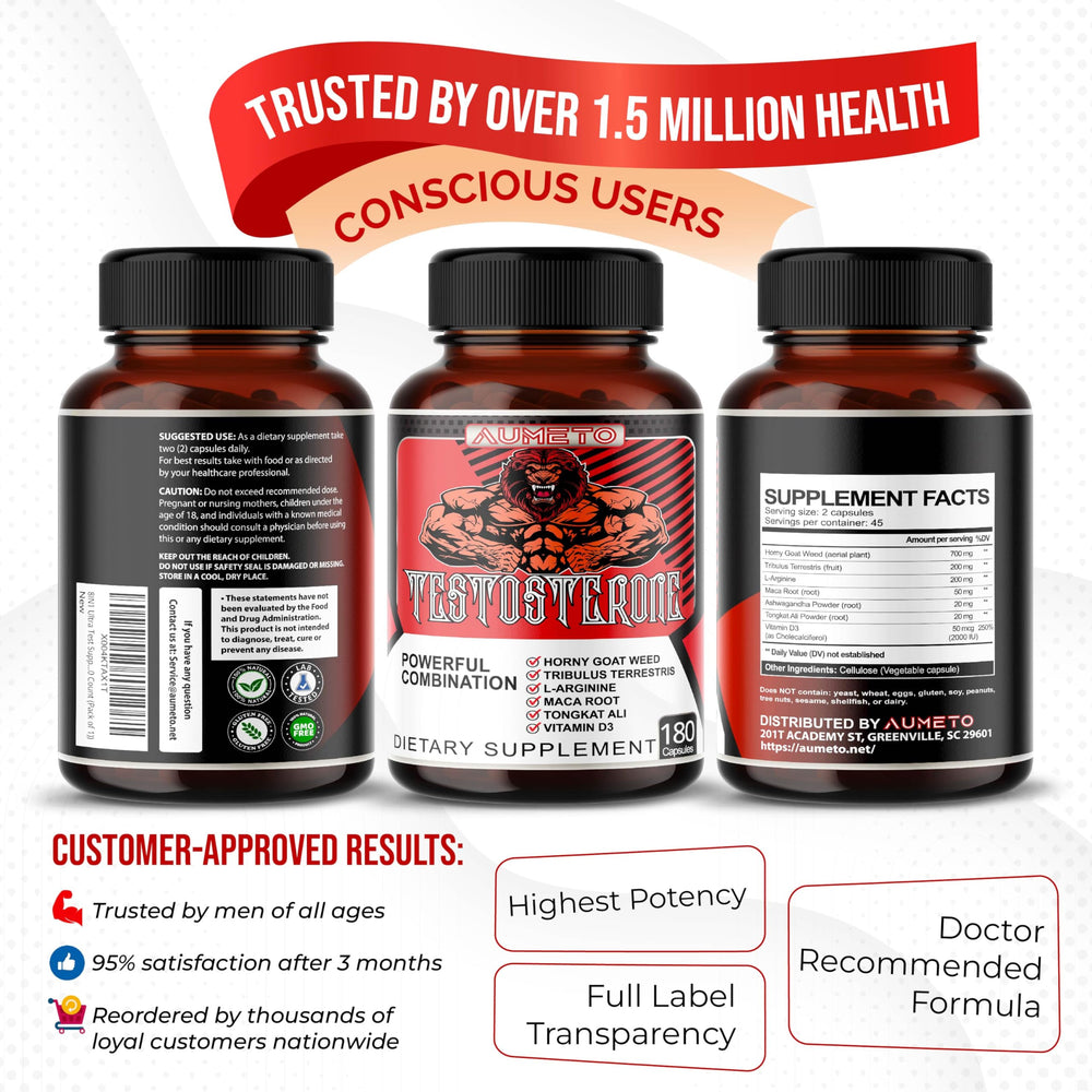 AUMETO Vitality lab-tested seal signals safety and quality assurance.