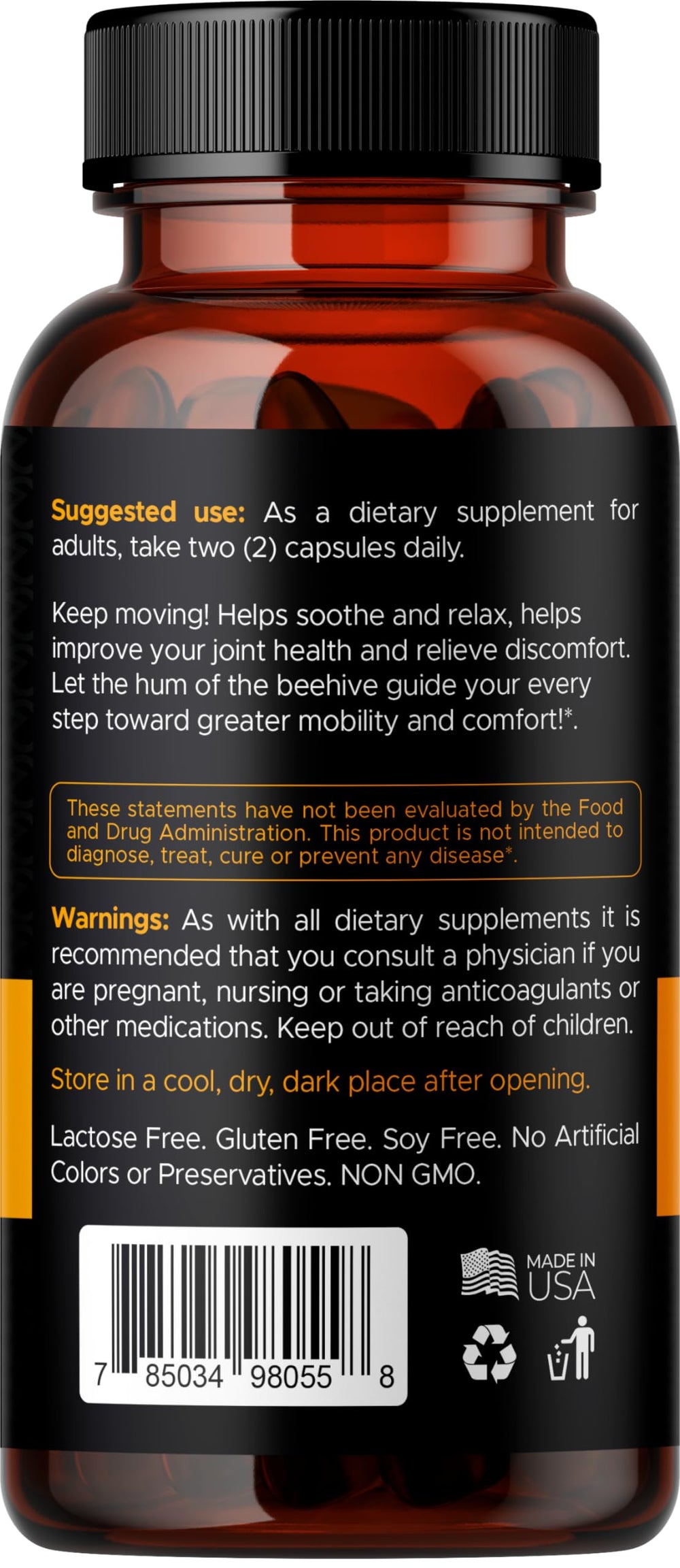 Full bottle of Bee Flex Joint Support with 60 capsules