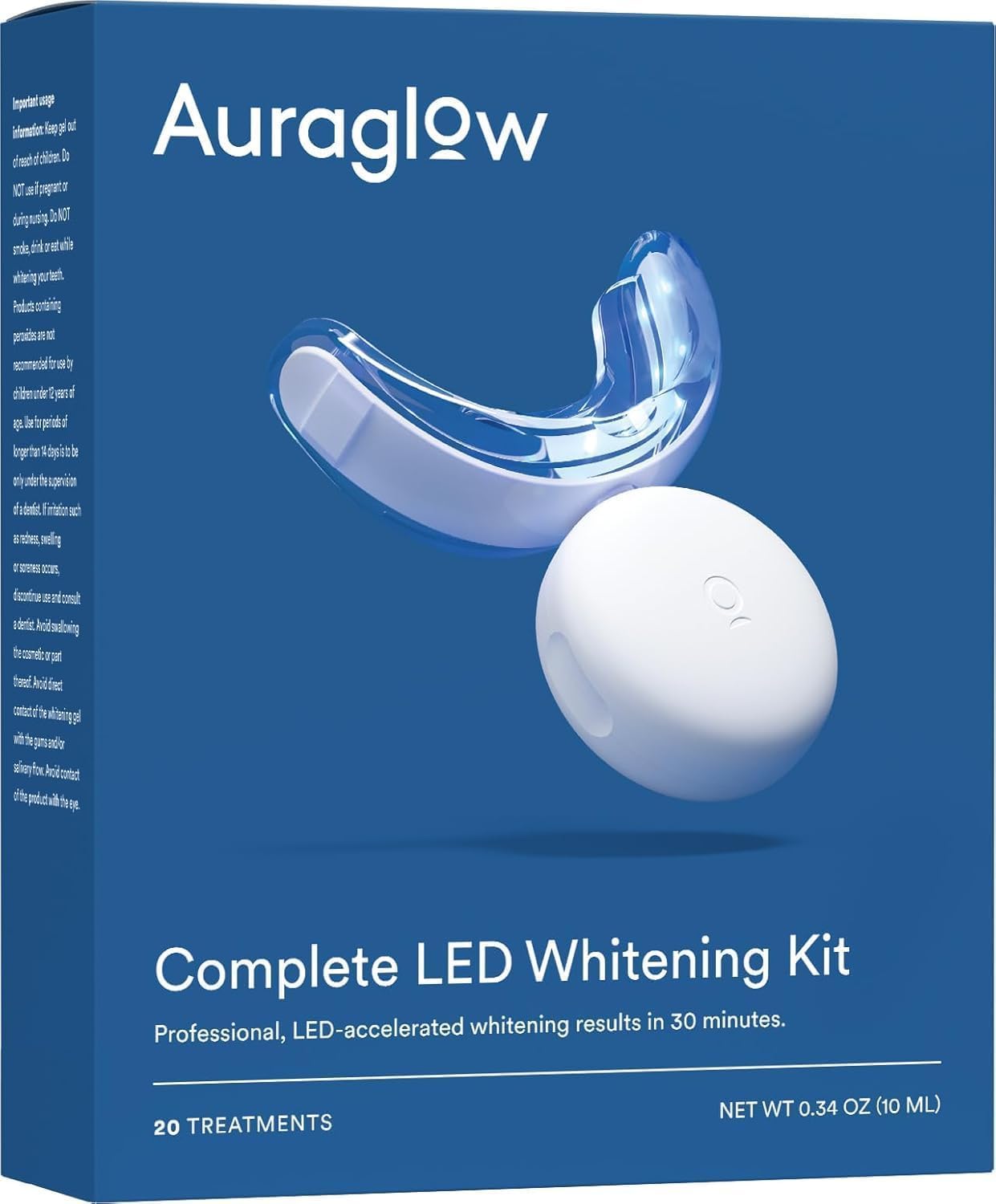 Auraglow teeth whitening kit with LED light