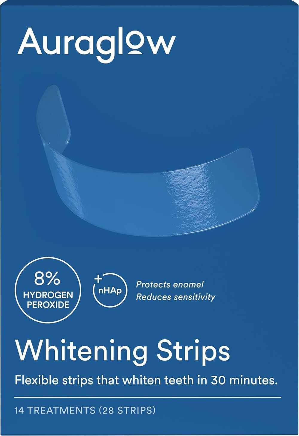 Auraglow Teeth Whitening Strips mint packaging