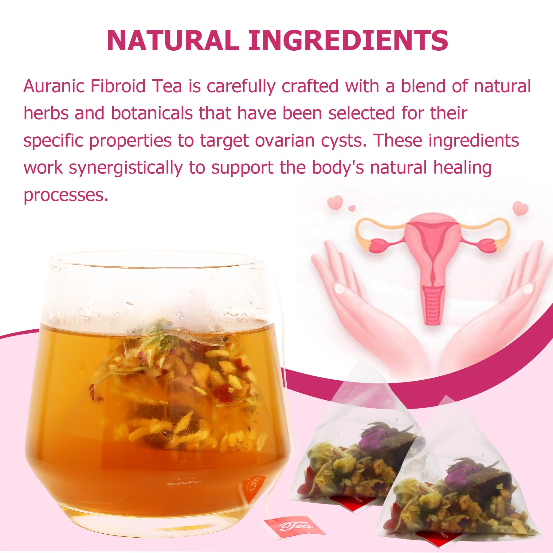 Brewing Auranic Fibroid Tea in a cup