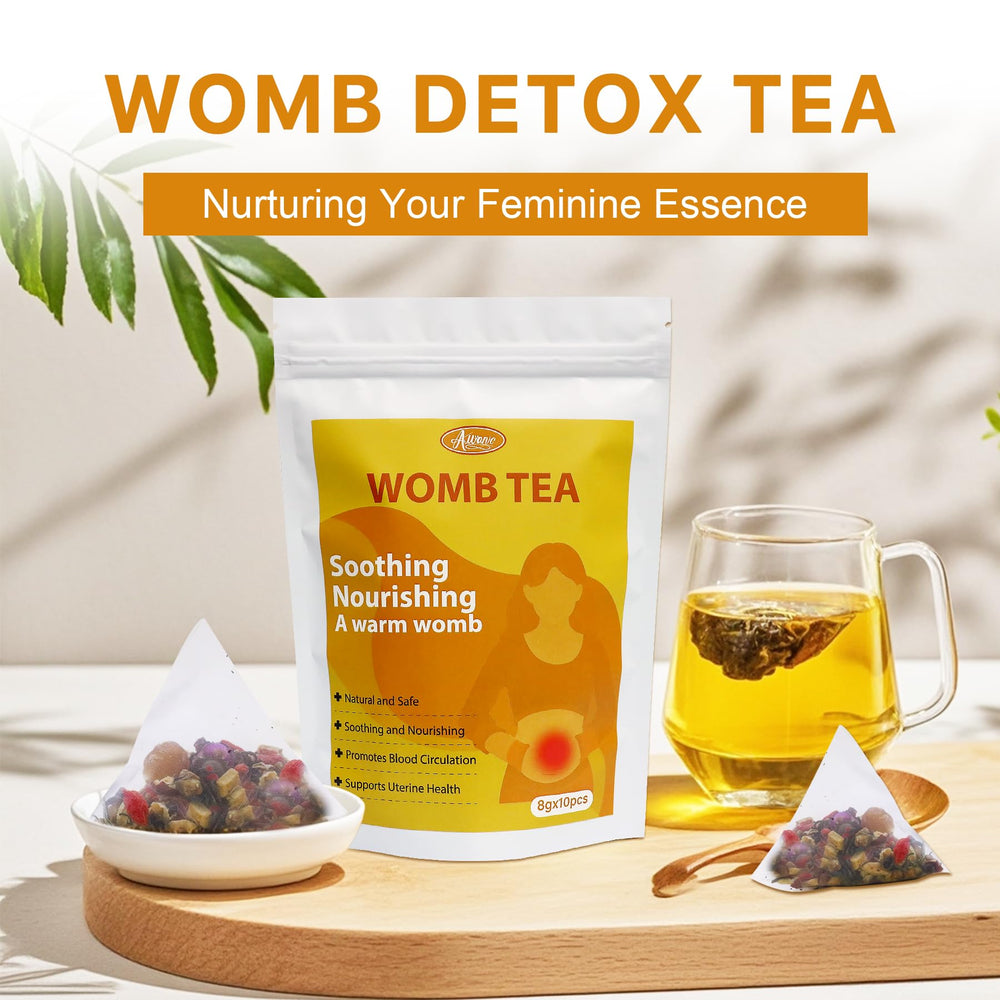Steaming cup of Auranic Womb Detox Tea