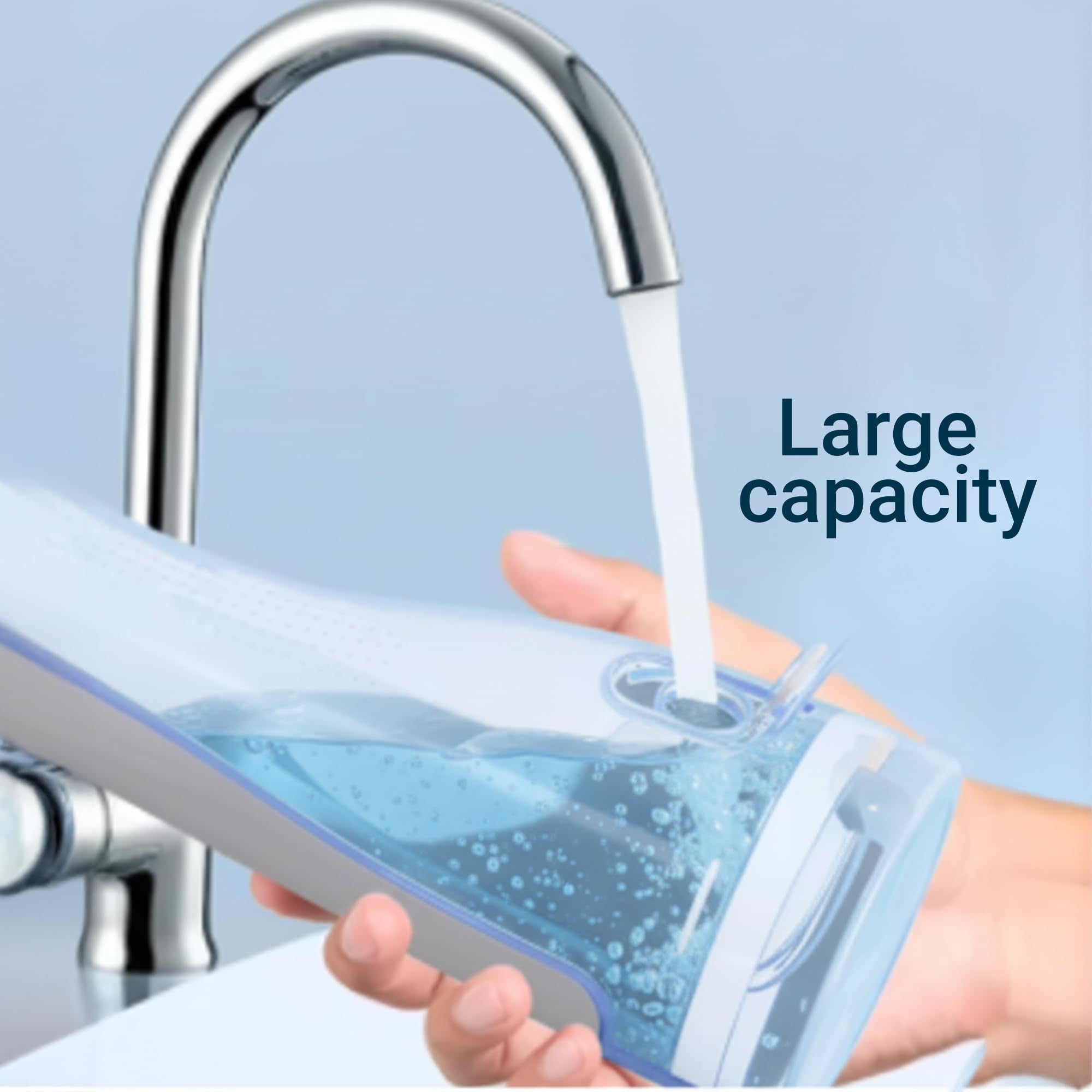 8.5W motor powering strong water pulses